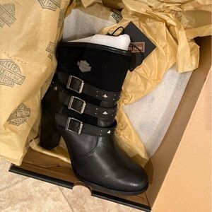 NEW Harley-Davidson Black Heeled “Abbey” Boots